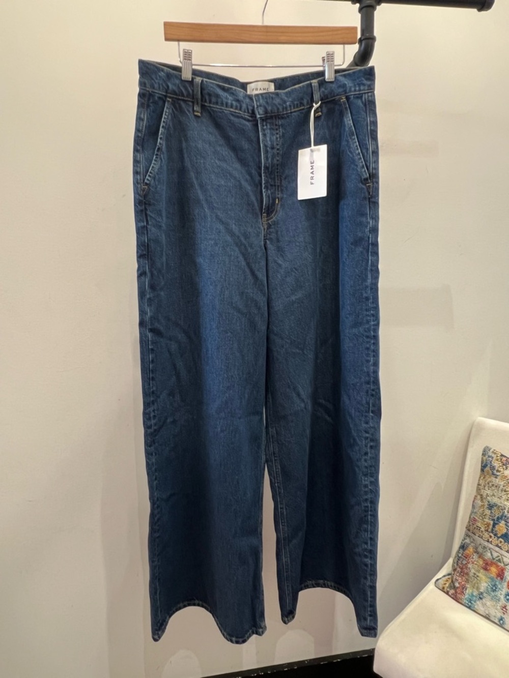 FRAME Blue Wide-Leg Jeans PM